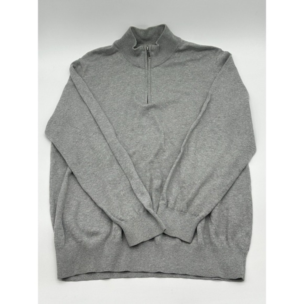 LL Bean Sweater Mens XLarge‎ Gray 1/4 Zip Long Sleeve Pullover Cashmere Blend